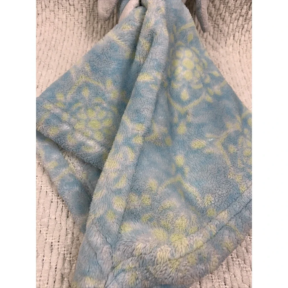 Blankets & Beyond HTF Lovey Security Bunny Blue Yellow Damask 12